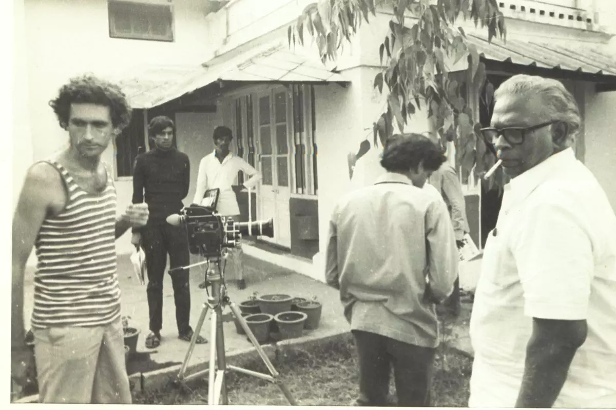 Shooting for Samskara. Photo: By Special Arrangement Shooting for Samskara. Photo: By Special Arrangement