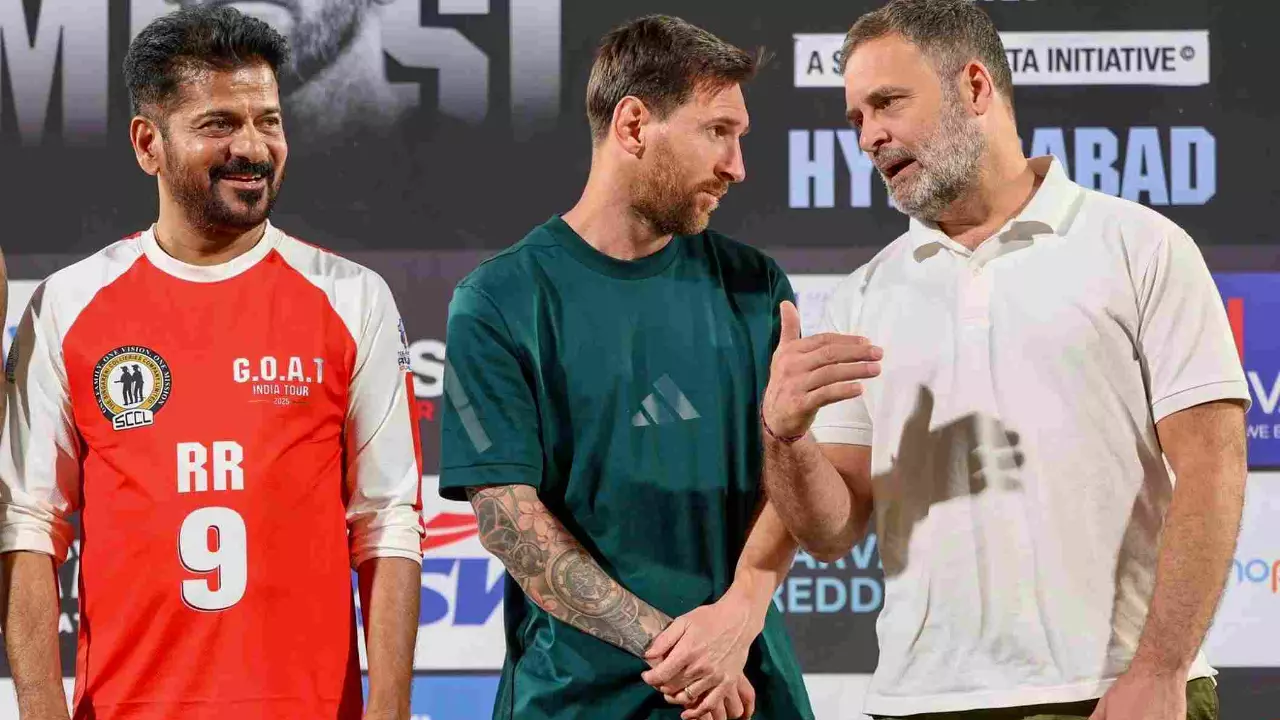 Messi meets Rahul Gandhi as football icon dazzles Hyderabad on GOAT India Tour