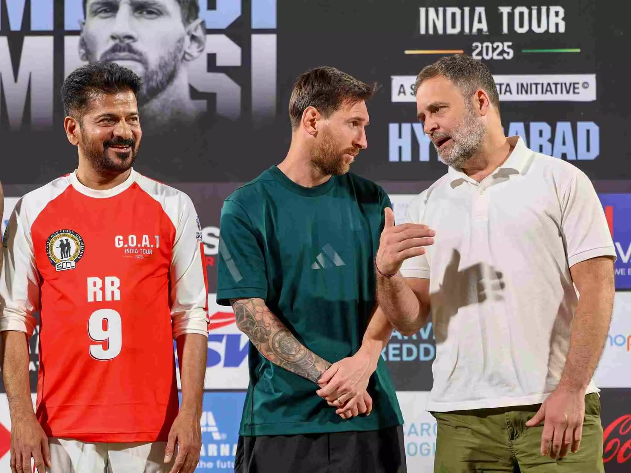 Messi meets Rahul Gandhi as football icon dazzles Hyderabad on GOAT India Tour Messi meets Rahul Gandhi as football icon dazzles Hyderabad on GOAT India Tour