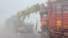 Pile-up in Uttar Pradesh on December 15 morning due to dense fog.