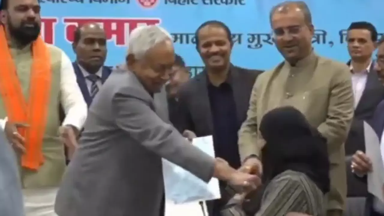 Hijab-pulling row puts spotlight back on Nitish Kumar’s public conduct, health