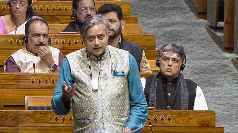 Shashi Tharoor in Lok Sabha