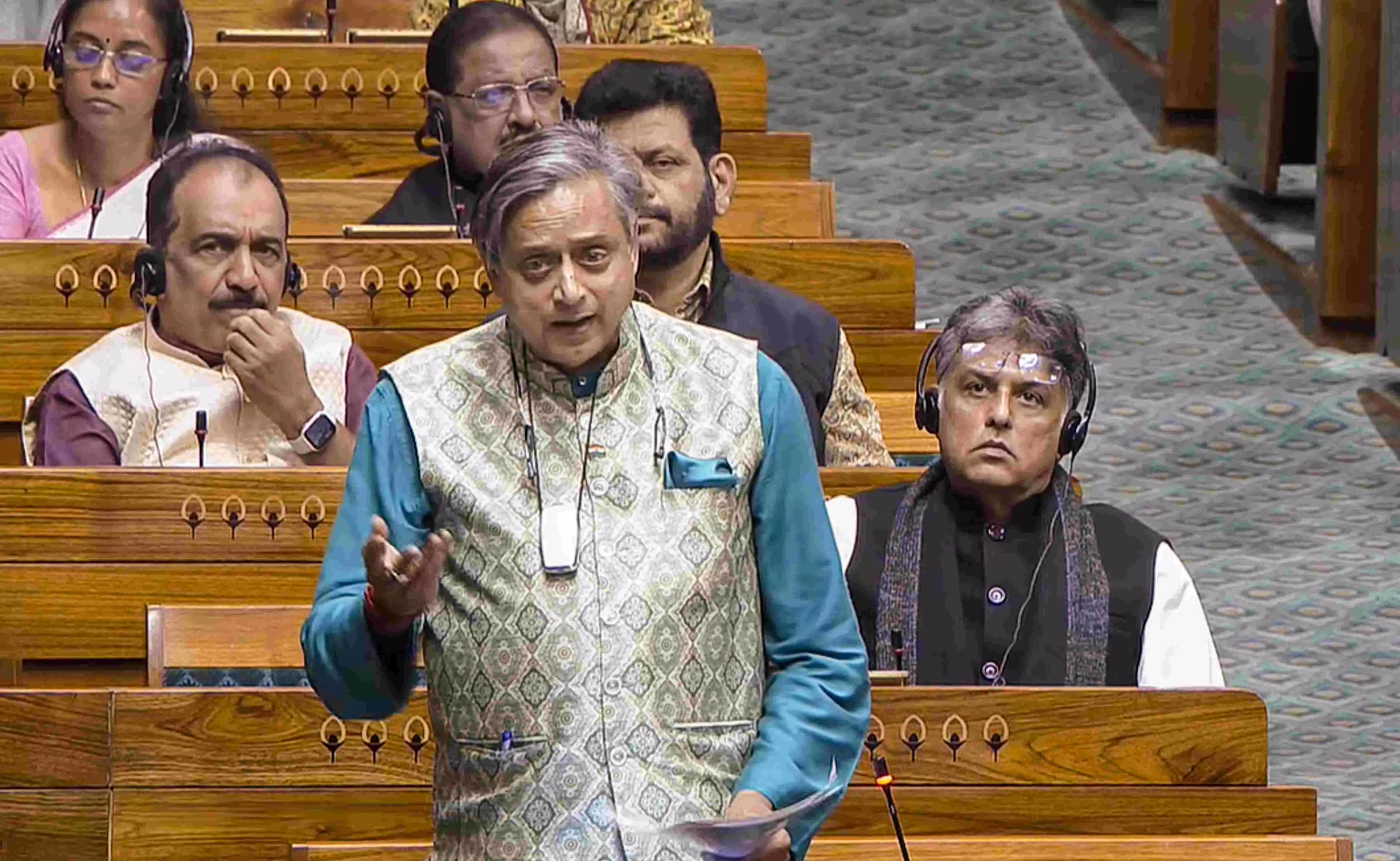 Shashi Tharoor in Lok Sabha Shashi Tharoor in Lok Sabha
