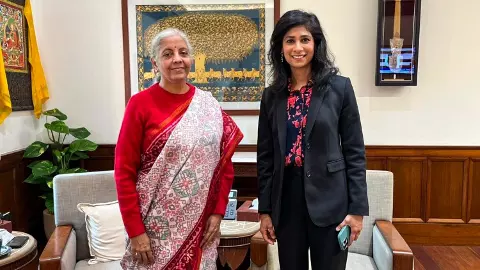 Gita Gopinath with Nirmala Sitharaman