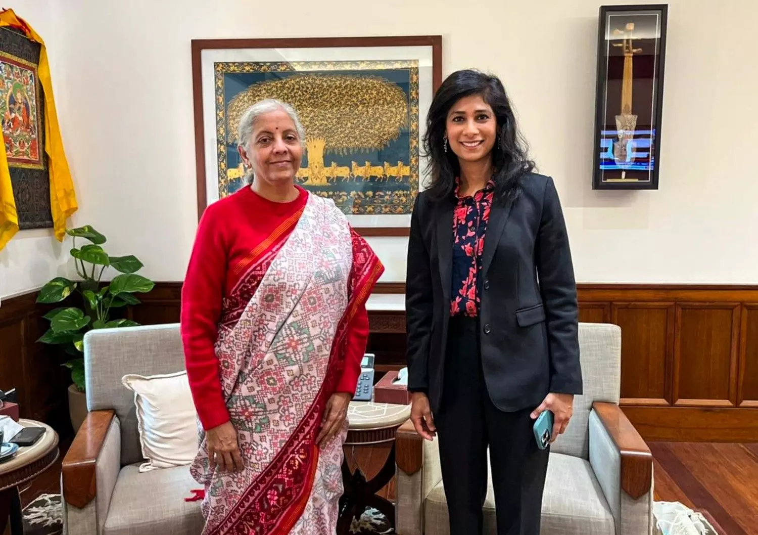 Gita Gopinath with Nirmala Sitharaman Gita Gopinath with Nirmala Sitharaman
