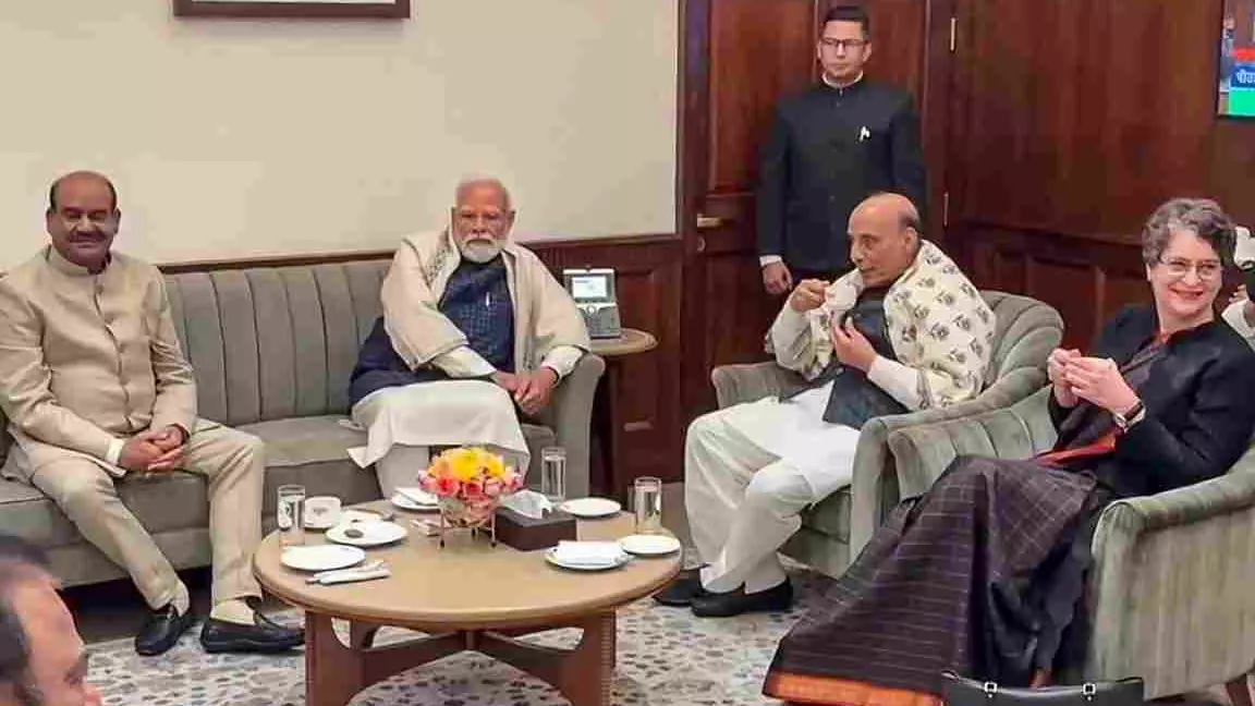 PM, Union ministers, Priyanka Gandhi, others meet Speaker Birla after LS adjourned sine die