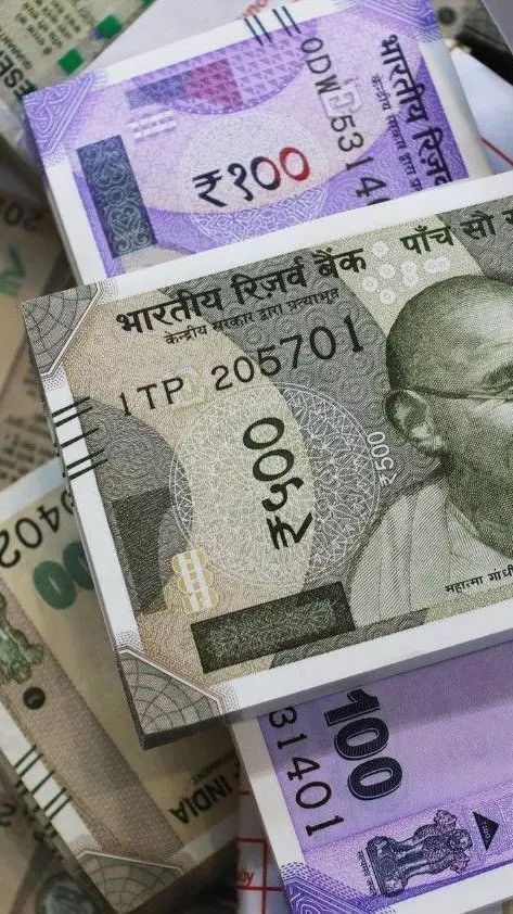 Indian money 100 banknotes 500 banknotes stock photo Indian money 100 banknotes 500 banknotes stock photo