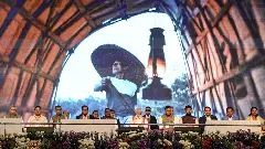 PM Narendra Modi at Guwahati airport in Assam.