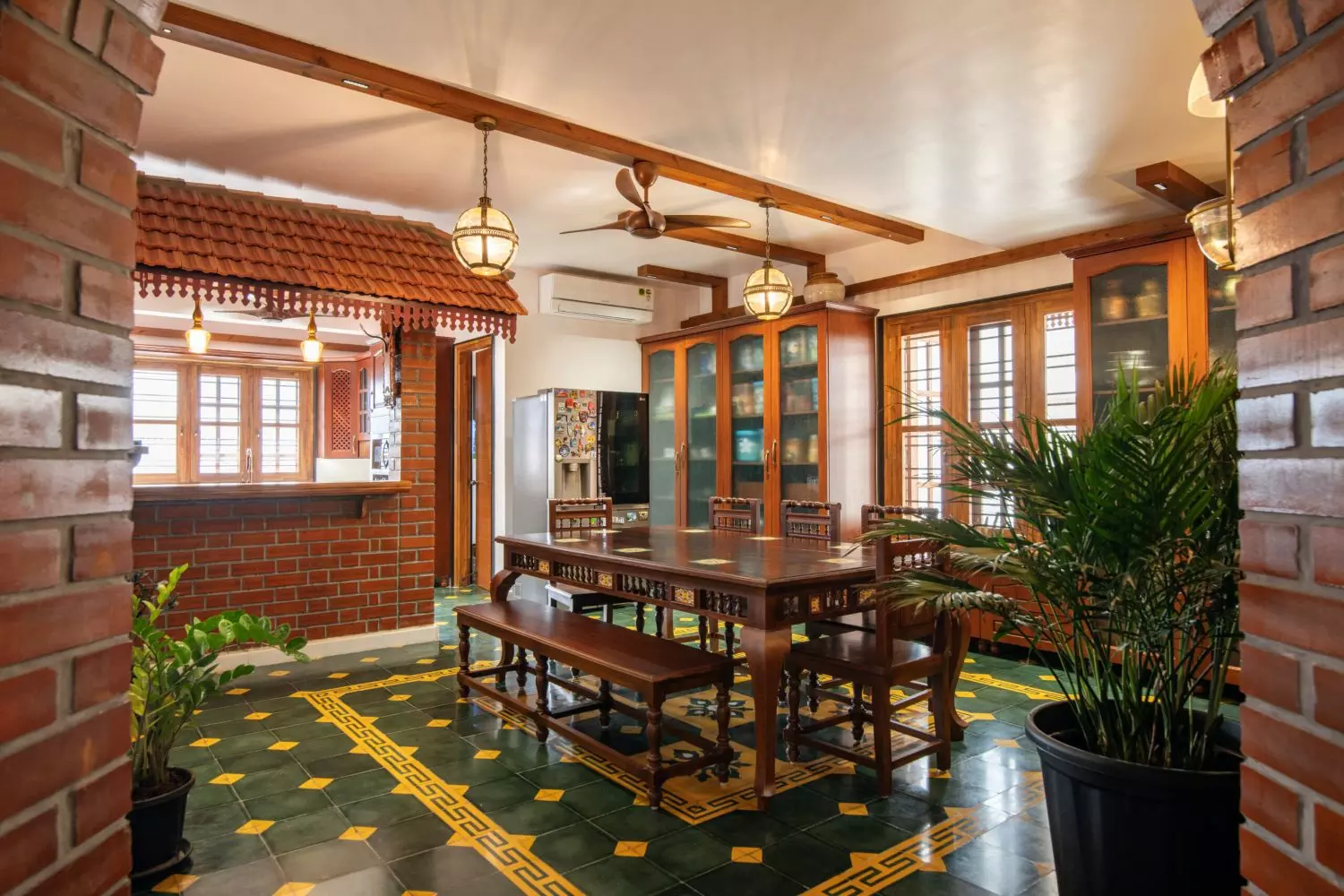 Floors covered with Athangudi tiles add a touch of colour and vibrancy. Photo: By special arrangement