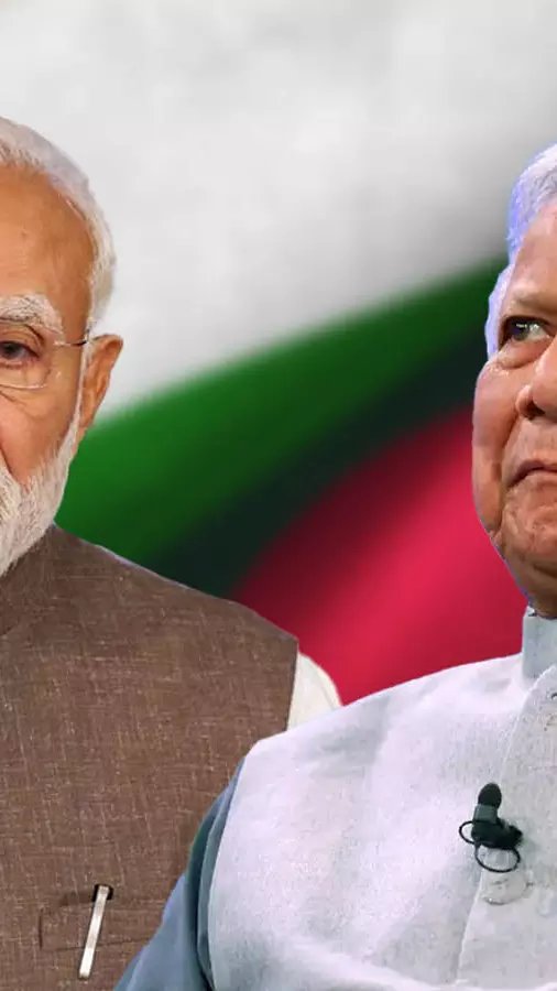 PM Narendra Modi and Bangladesh Chief Adviser Muhammad Yunus