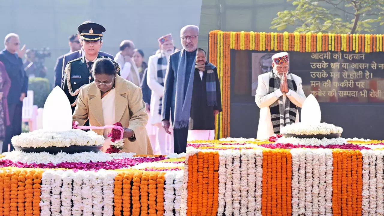 President Droupadi Murmu and Prime Minister Narendra Modi pay tributes to Atal Bihari Vajpayee on his 101st birth anniversary