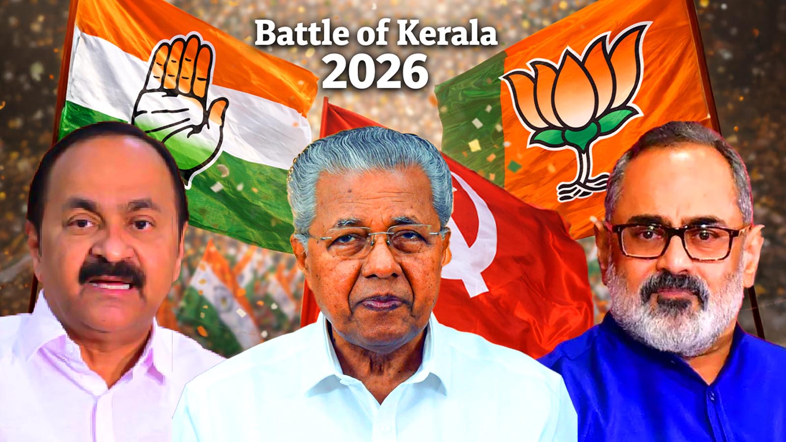Ldf Rali Pre-poll surveys indicate nail-biting contest in Kerala; UDF, LDF in a ...