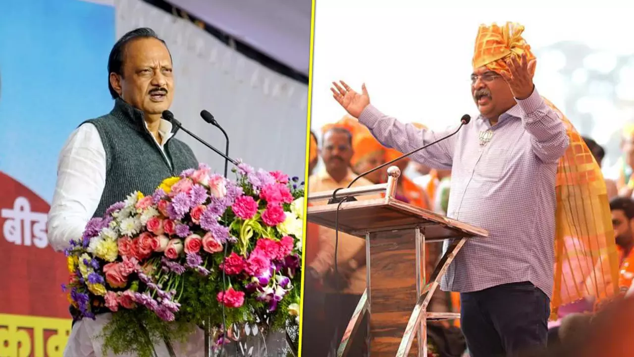 Ravindra Chavan (R) and Ajit Pawar