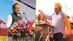 Ravindra Chavan (R) and Ajit Pawar