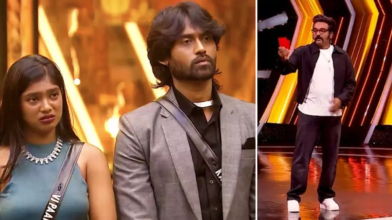 VJ Paaru, Kamrudin and Vijay Sethupathi in Bigg Boss Tamil 9 red card episode VJ Paaru, Kamrudin and Vijay Sethupathi in Bigg Boss Tamil 9 red card episode