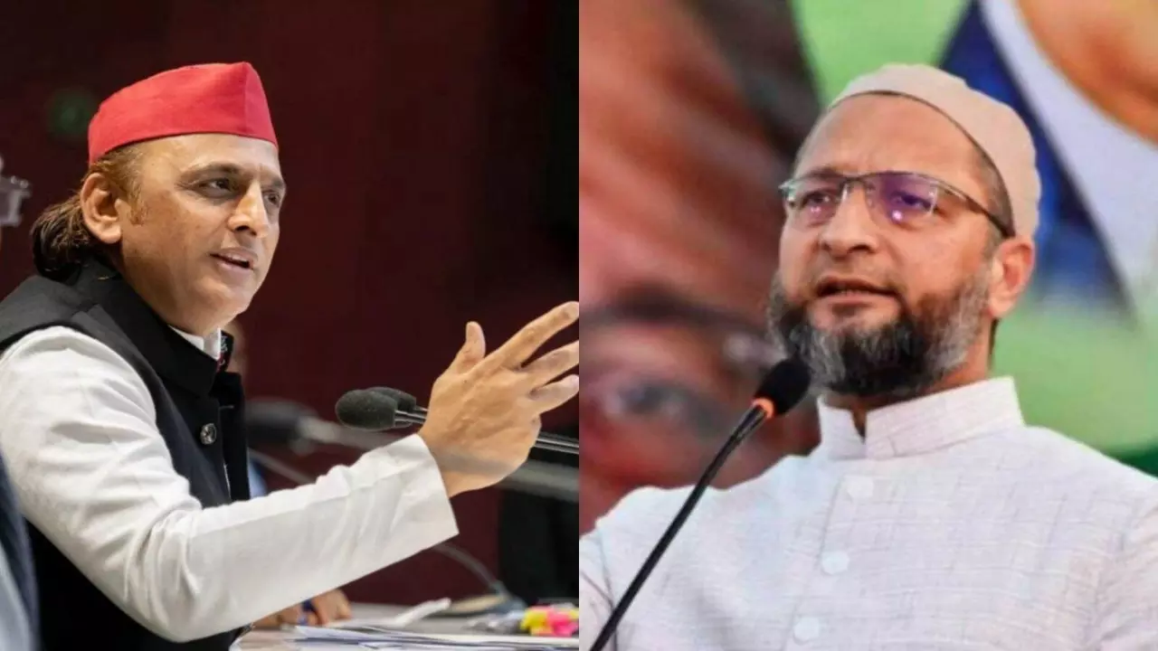 Akhilesh Yadav, Asaduddin Owaisi.