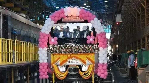 A Pink Line train of Bengaluru Metro