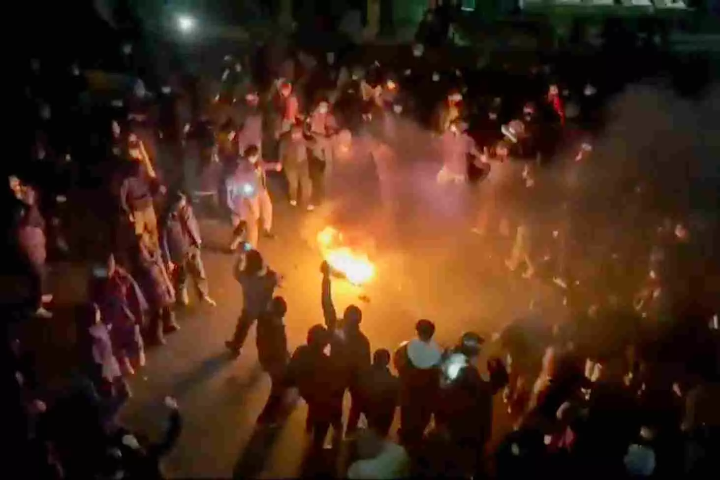 n this frame grab from footage circulating on social media shows protesters dancing and cheering around a bonfire as they take to the streets despite an intensifying crackdown as the Islamic Republic remains cut off from the rest of the world, in Tehran, Iran, Friday, Jan. 9, 2026.AP/PTI n this frame grab from footage circulating on social media shows protesters dancing and cheering around a bonfire as they take to the streets despite an intensifying crackdown as the Islamic Republic remains cut off from the rest of the world, in Tehran, Iran, Friday, Jan. 9, 2026.AP/PTI
