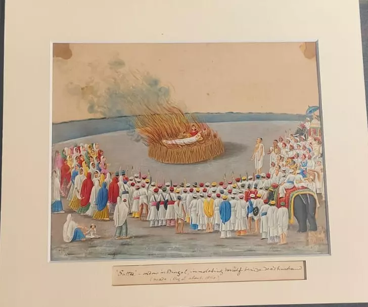 Sati, an early 19th century Patna Qalam painting. Photo: By special arrangemet