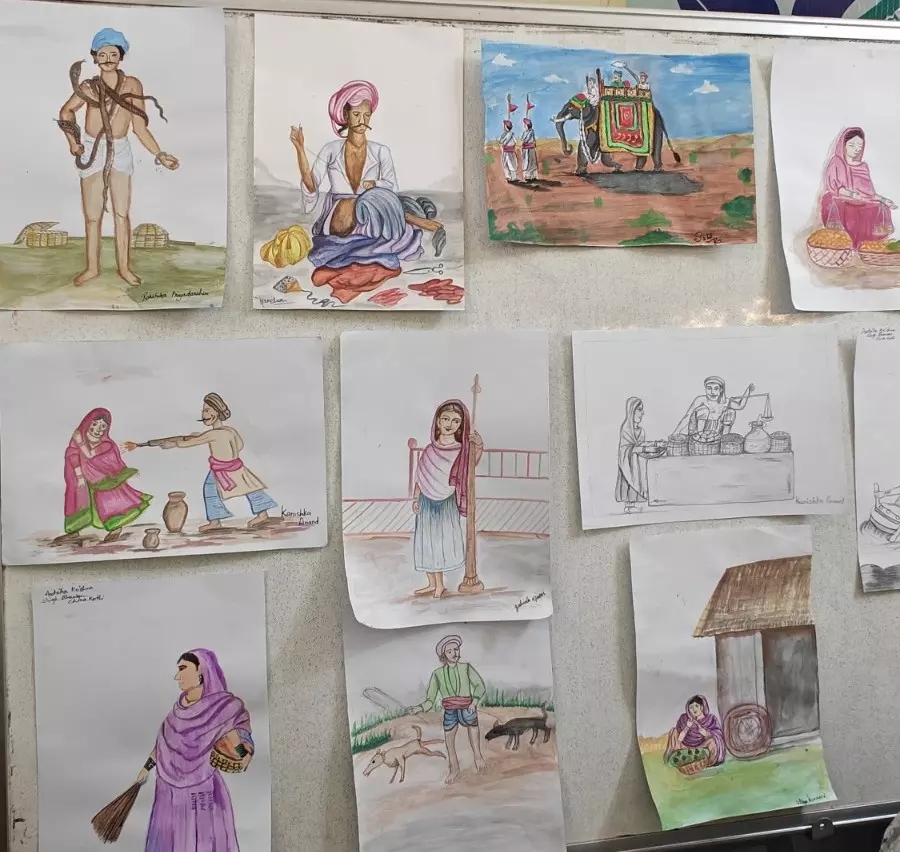 Patna Qalam works made by participants at a workshop. Photo: By special arrangement