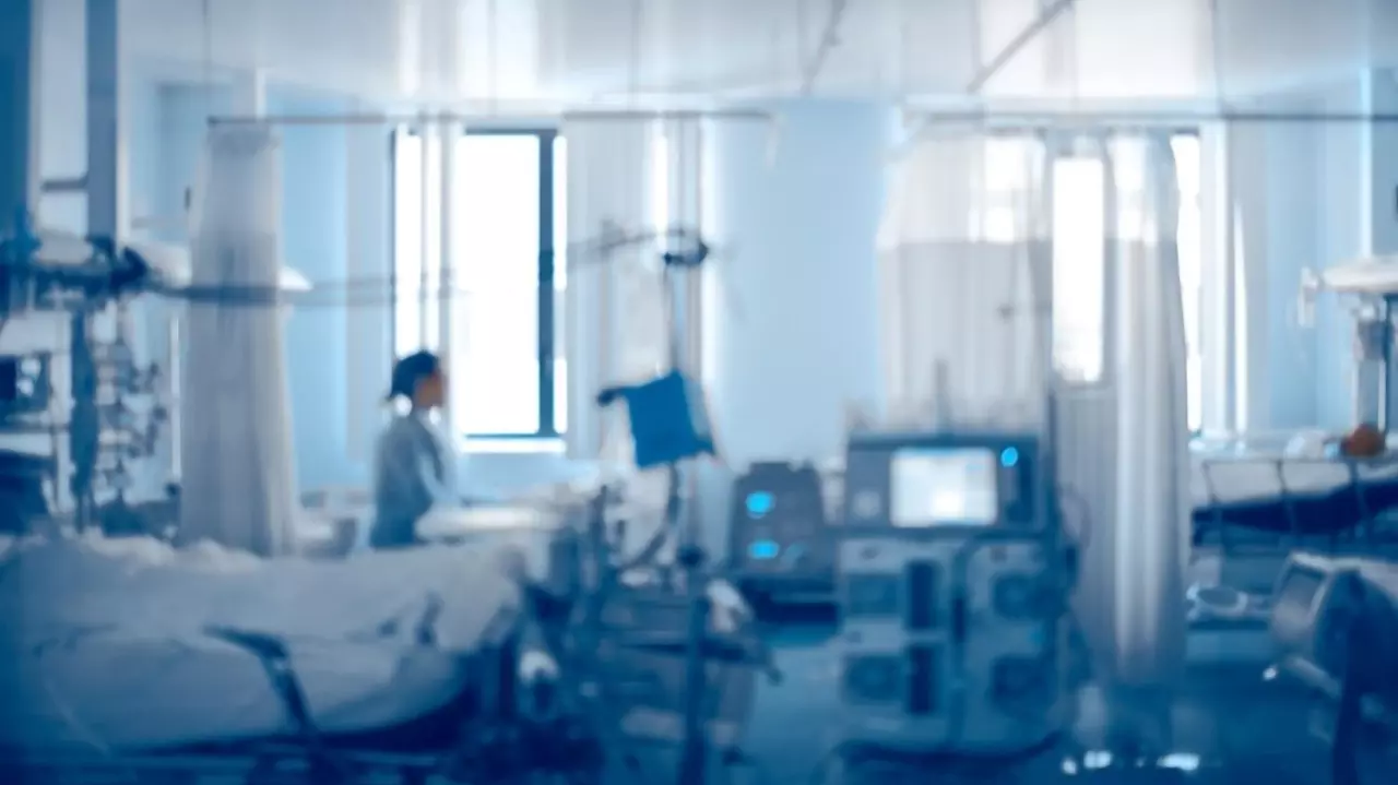 Equipped intensive care unit of modern hospital stock photo