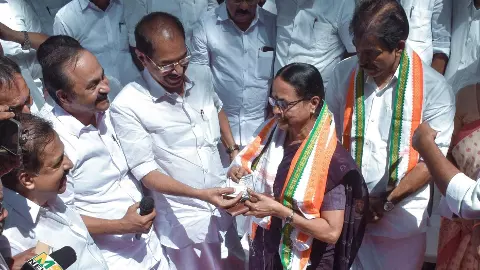 Three-time CPI (M) MLA P Aisha Potty joining Congress Three-time CPI (M) MLA P Aisha Potty joining Congress