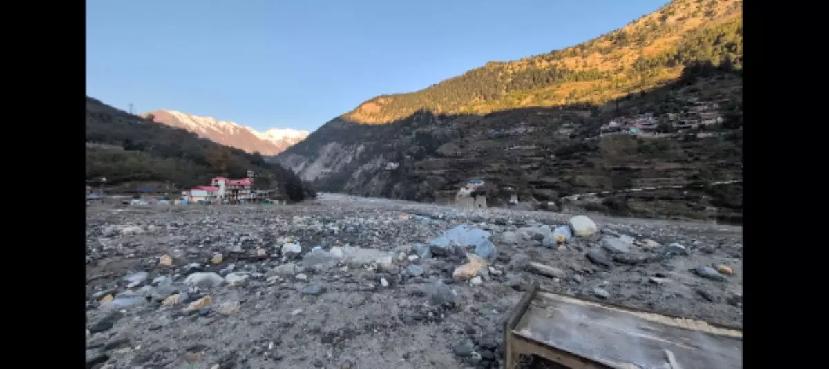Debris left behind by the flash floods. Photo: Manan Kumar