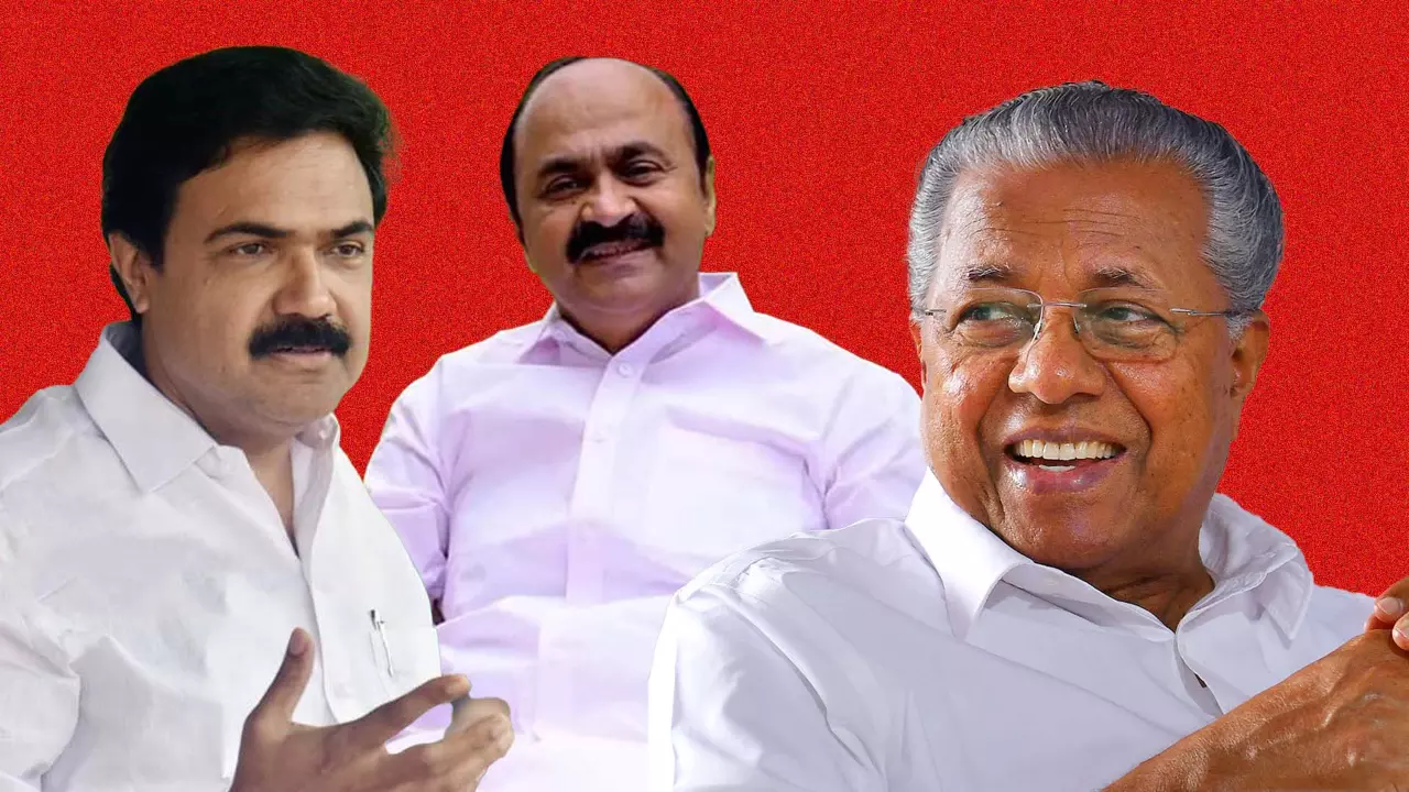 Collage of Jose K Mani, VD Satheesan and Chief Minister Pinnarayi Vijayan