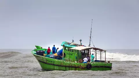 The arrests were made on Monday in the northern sea area off Delft Island, the Navy said in a statement