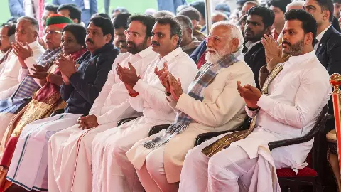 This Pongal celebration at the BJP leader’s residence is being seen in some quarters as an outreach to the Tamil community ahead of the assembly elections in the southern state