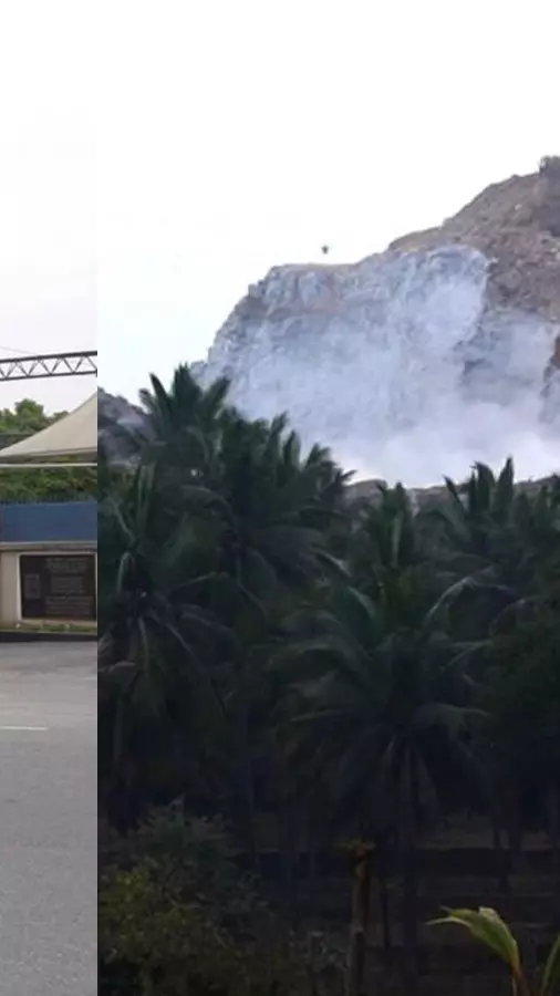 The main entrance of ISDN campus (left) in Byalalu village near Bengaluru, Karnataka, and dust from a blast in a stone quarry located very close to the centre. The main entrance of ISDN campus (left) in Byalalu village near Bengaluru, Karnataka, and dust from a blast in a stone quarry located very close to the centre.