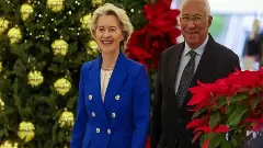 European Council President Antonio Luis Santos da Costa and European Commission President Ursula von der Leyen