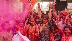 BJP workers celebrating in Maharashtra