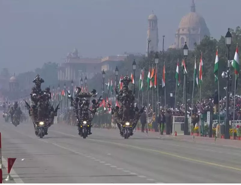 Daredevils of the Central Reserve Police Force and the Sashastra Seema Bal deliver a breathtaking motorcycle display on Kartavya Path during the Republic Day Parade, combining precision riding, combat simulations, yoga postures and complex human formations.Screengrab: ANI Daredevils of the Central Reserve Police Force and the Sashastra Seema Bal deliver a breathtaking motorcycle display on Kartavya Path during the Republic Day Parade, combining precision riding, combat simulations, yoga postures and complex human formations.Screengrab: ANI