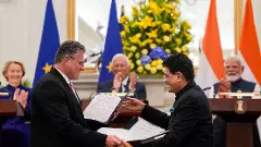 India-EU FTA document Piyush Goyal and Maros Sefcovic Moodys