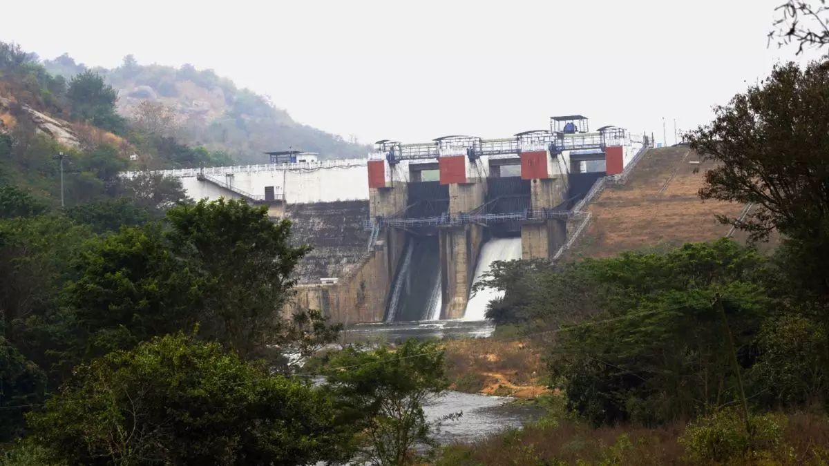 There have been reports of water contamination in the Manchanabele reservoir, located in the vicinity of the quarrying site near Gollahalli. Residents blame it on pollutants from the quarries and crushing units. Photo: RD Raghu