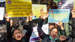 Women gig workers protest in New Delhi