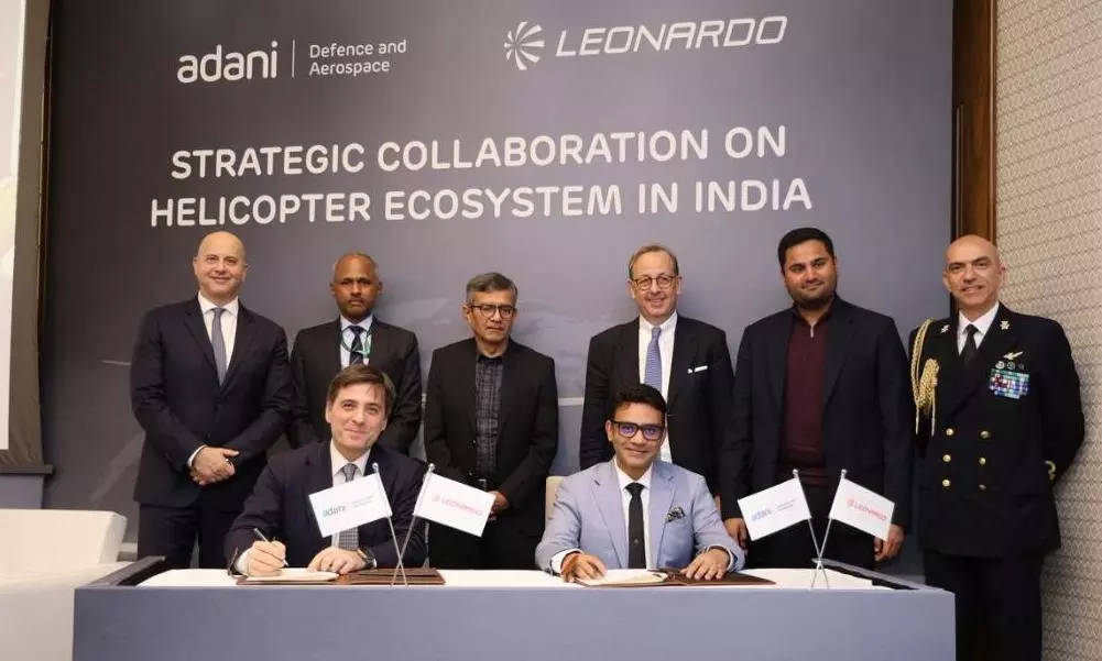 Adani Group and Leonardo partnership signing Adani Group and Leonardo partnership signing