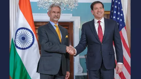 External Affairs Minister S Jaishankar with US Secretary of State Marco Rubio
