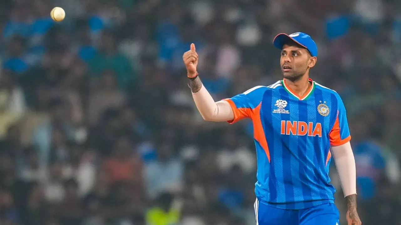 Suryakumar Yadav during the ICC Mens T20 World Cup warm-up match Suryakumar Yadav during the ICC Mens T20 World Cup warm-up match