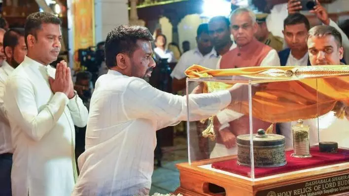 Sri Lankan President Dissanayake inaugurating exposition of Devnimori relics Sri Lankan President Dissanayake inaugurating exposition of Devnimori relics