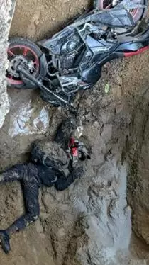 Biker dies after plunging into massive pit dug by Delhi Jal Board