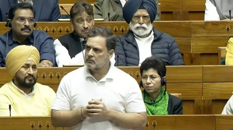 Congress leader Rahul Gandhi speaks in the Lok Sabha