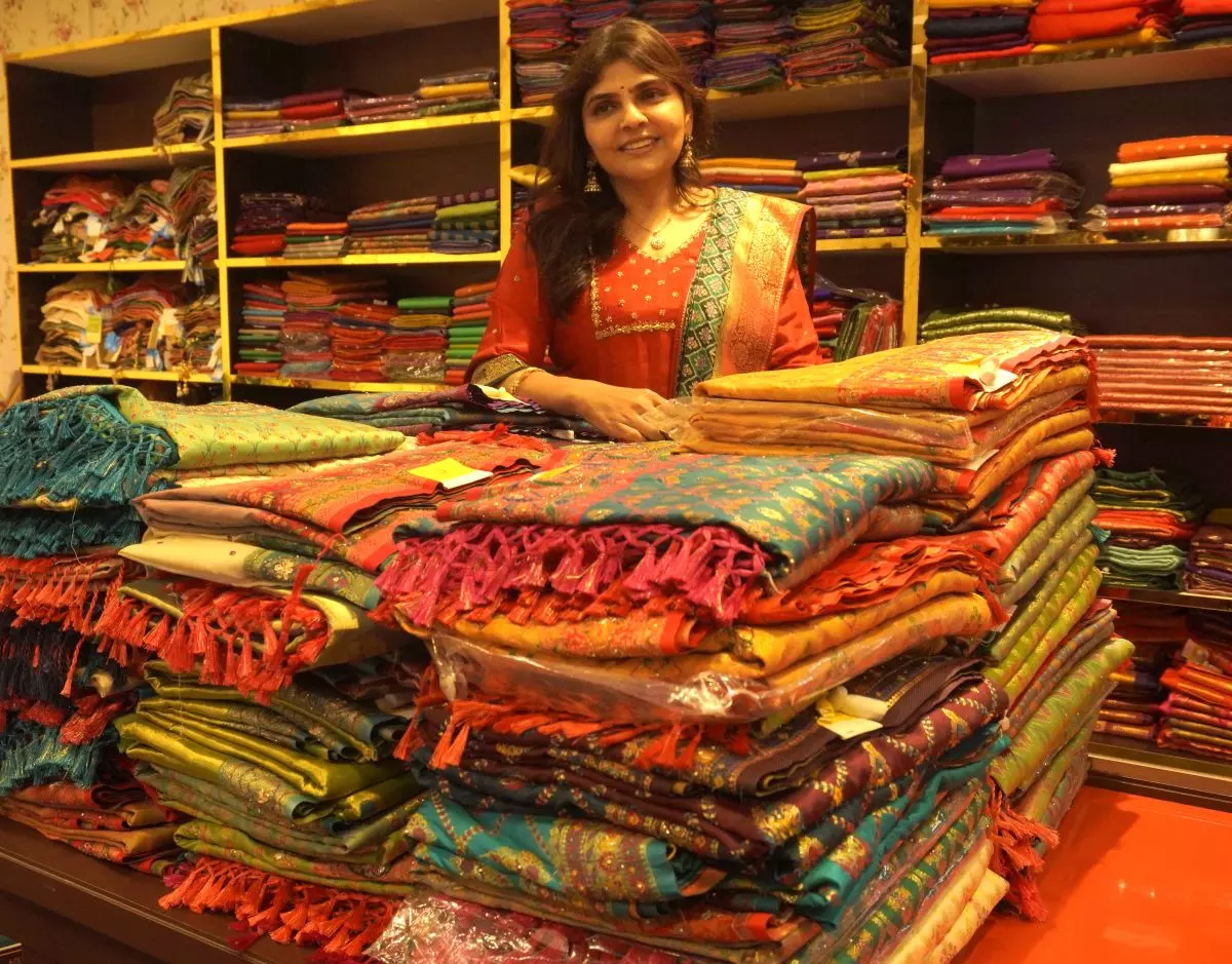 With a Facebook following of over 8.5 lakh, Sangeetha Rajesh claims to have sold over a million sarees via Facebook Live. Milestones include selling 3,000 sarees in a single session and sales worth Rs 35 crore in one live. Photo: By special arrangement