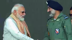 Prime Minister Narendra Modi with Chief of the Air Staff Air Chief Marshal Amar Preet Singh