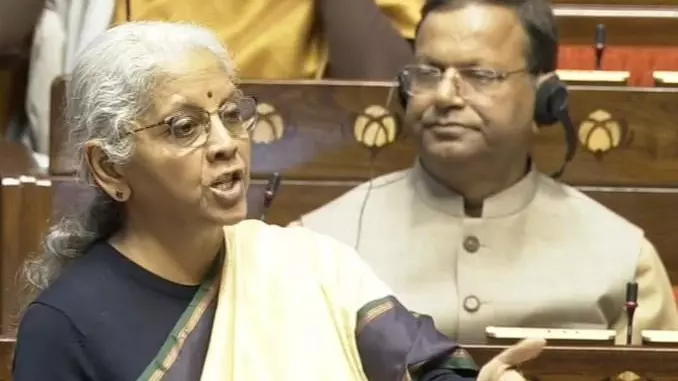 Nirmala Sitharaman speaking in Parliament about Centres Debt burden Nirmala Sitharaman speaking in Parliament about Centres Debt burden