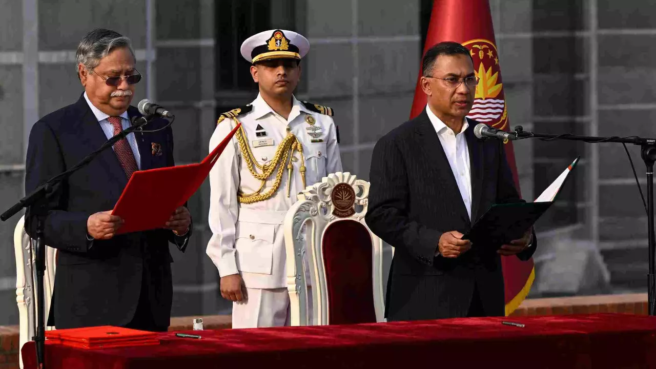 Tarique Rahman sworn in as Bangladesh PM amid ‘second oath’ row with Opposition Tarique Rahman sworn in as Bangladesh PM amid ‘second oath’ row with Opposition