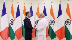 Prime Minister Narendra Modi with French President Emmanuel Macron