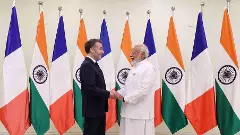 Prime Minister Narendra Modi with French President Emmanuel Macron
