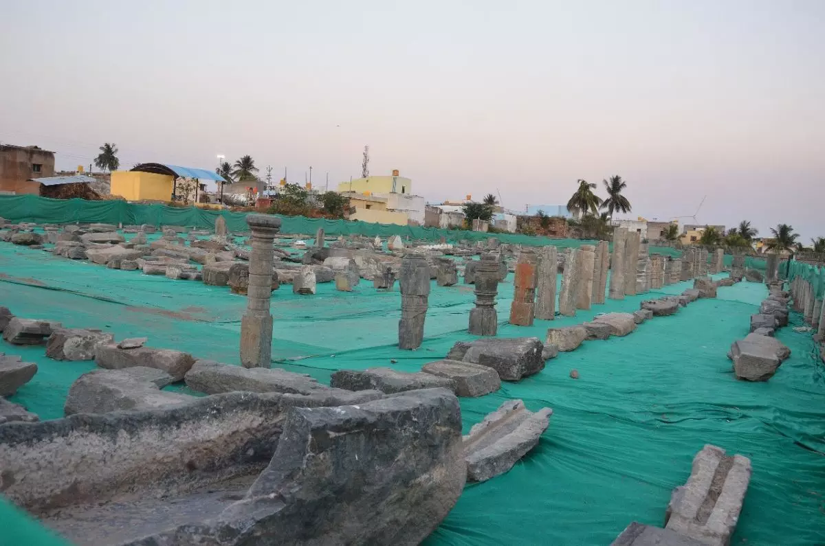 A makeshift, one-air museum displays artefacts collected from Lakkundi. Photo: By special arrangement A makeshift, one-air museum displays artefacts collected from Lakkundi. Photo: By special arrangement